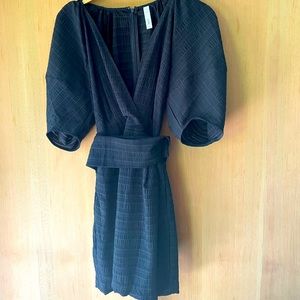 Mango Black Kimono Puff Sleeve Dress, xs 2